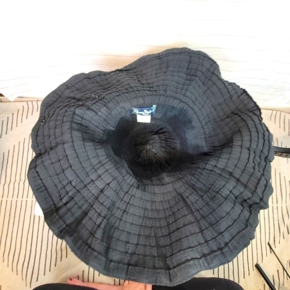 PANAMA JACK WIDE BRIM CRUSHABLE BLACK HAT, W REAL SEASHELL TRIM DETAIL main image 8